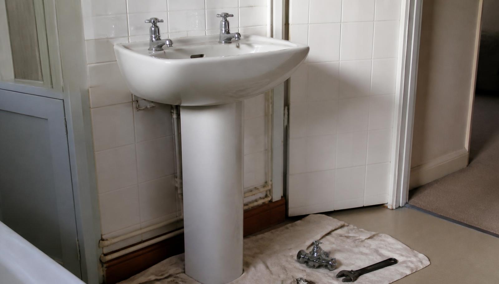 Plumber checking pipework and a heating system in a Hertfordshire property for Harpenden Plumbing and Heating